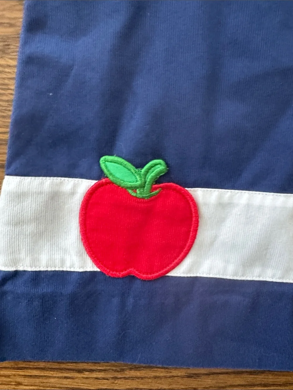 Eliza James Apple Appliqué A-line Corduroy Jumper